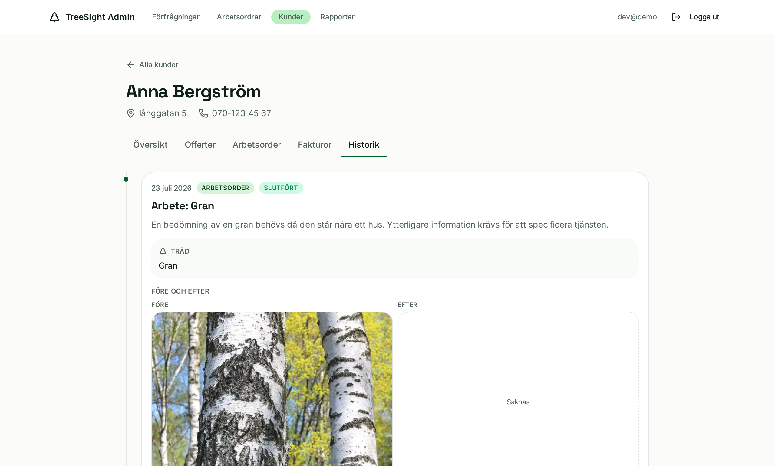 Kundkortets historik med tidigare jobb
